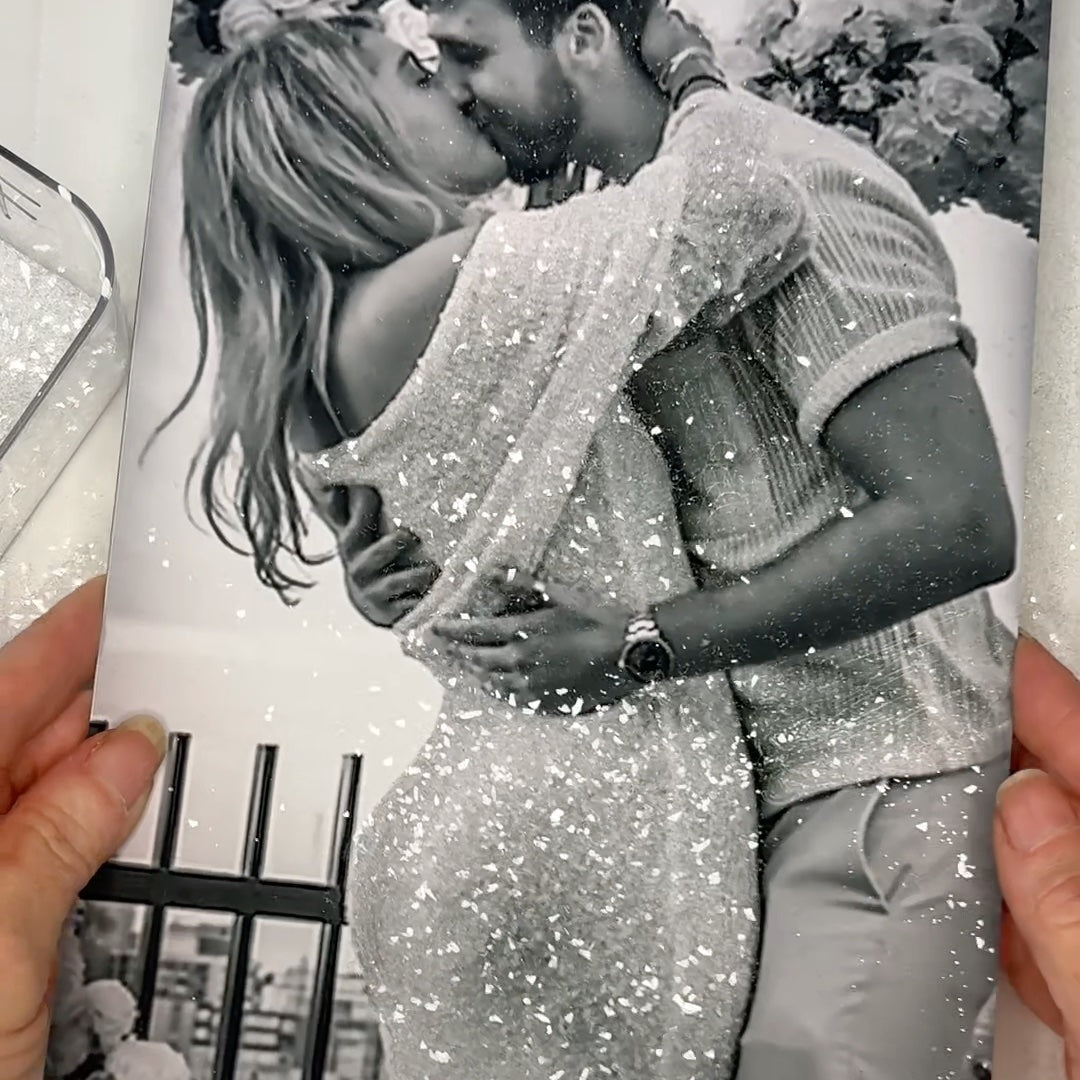 Signature Glitter Glass Sparkle Photo Print