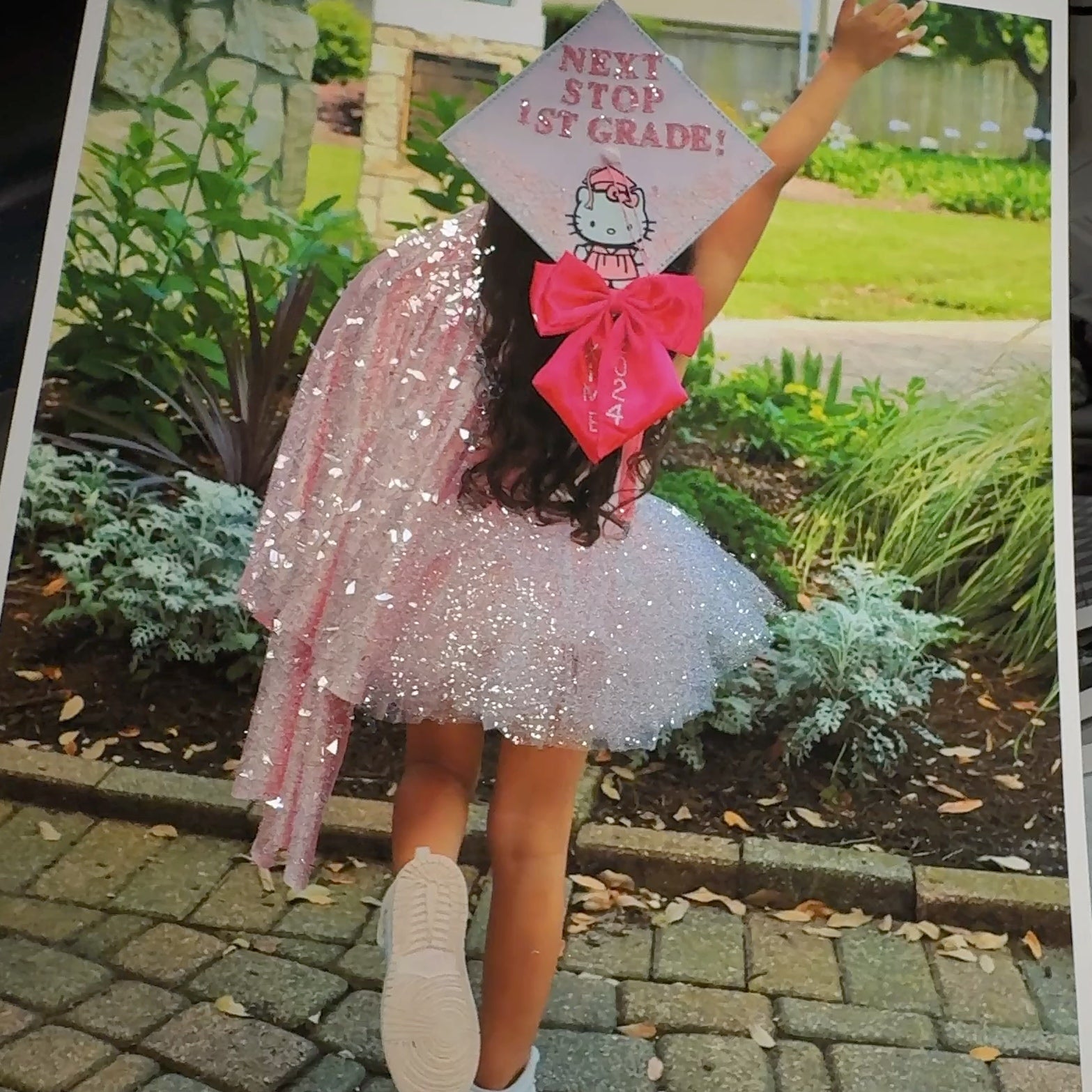 Full Color Glitter Photo - Little Girl Graduation