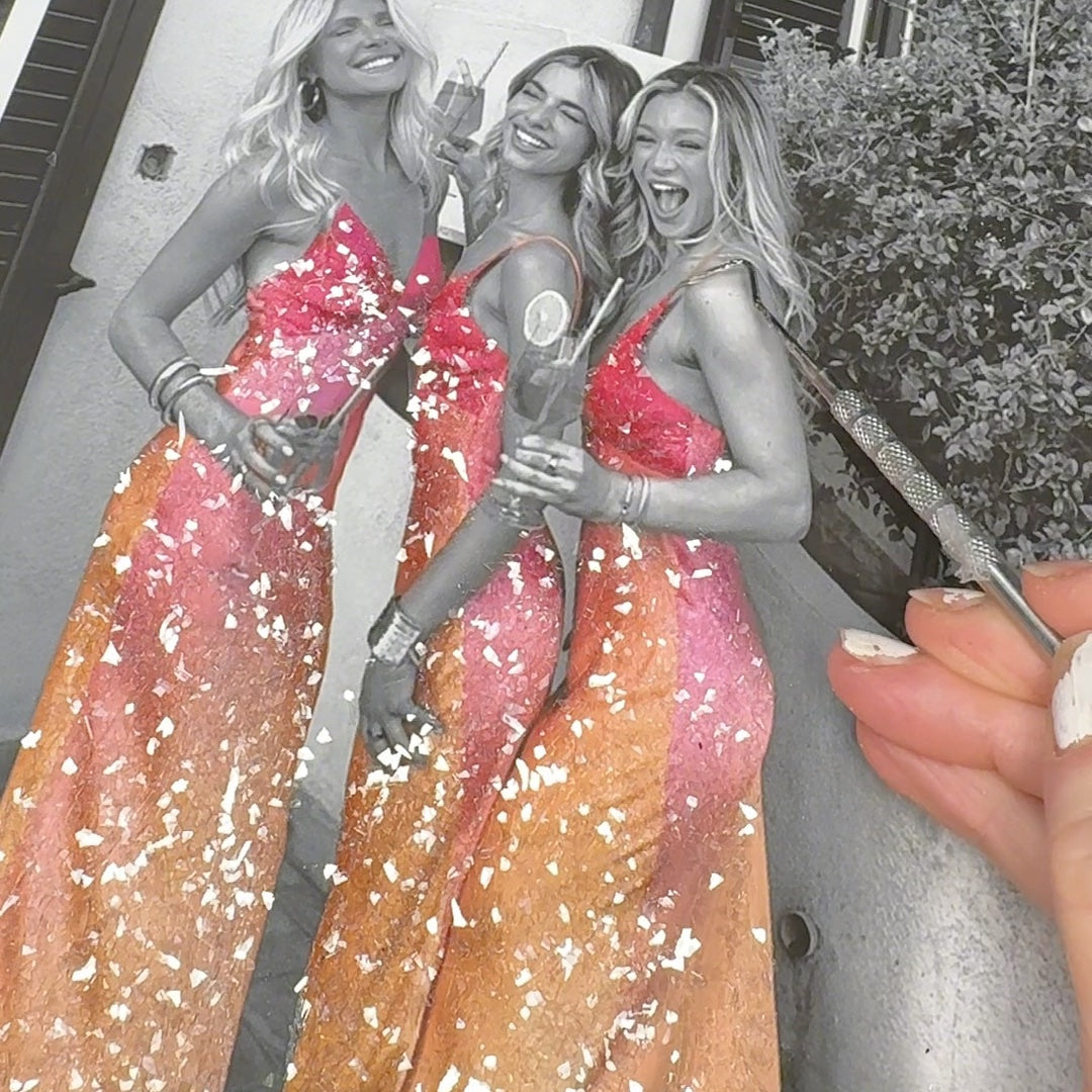 Signature Sparkly Glitter Glass Photo Art Print