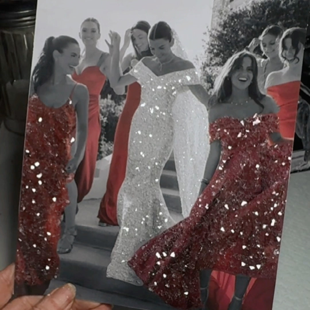 Elegant Sparkly Magical Glitter Wedding or Engagement Photo Art Print