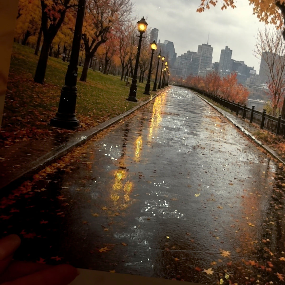 Limited Release | Rainy Autumn Morning Glitter Print