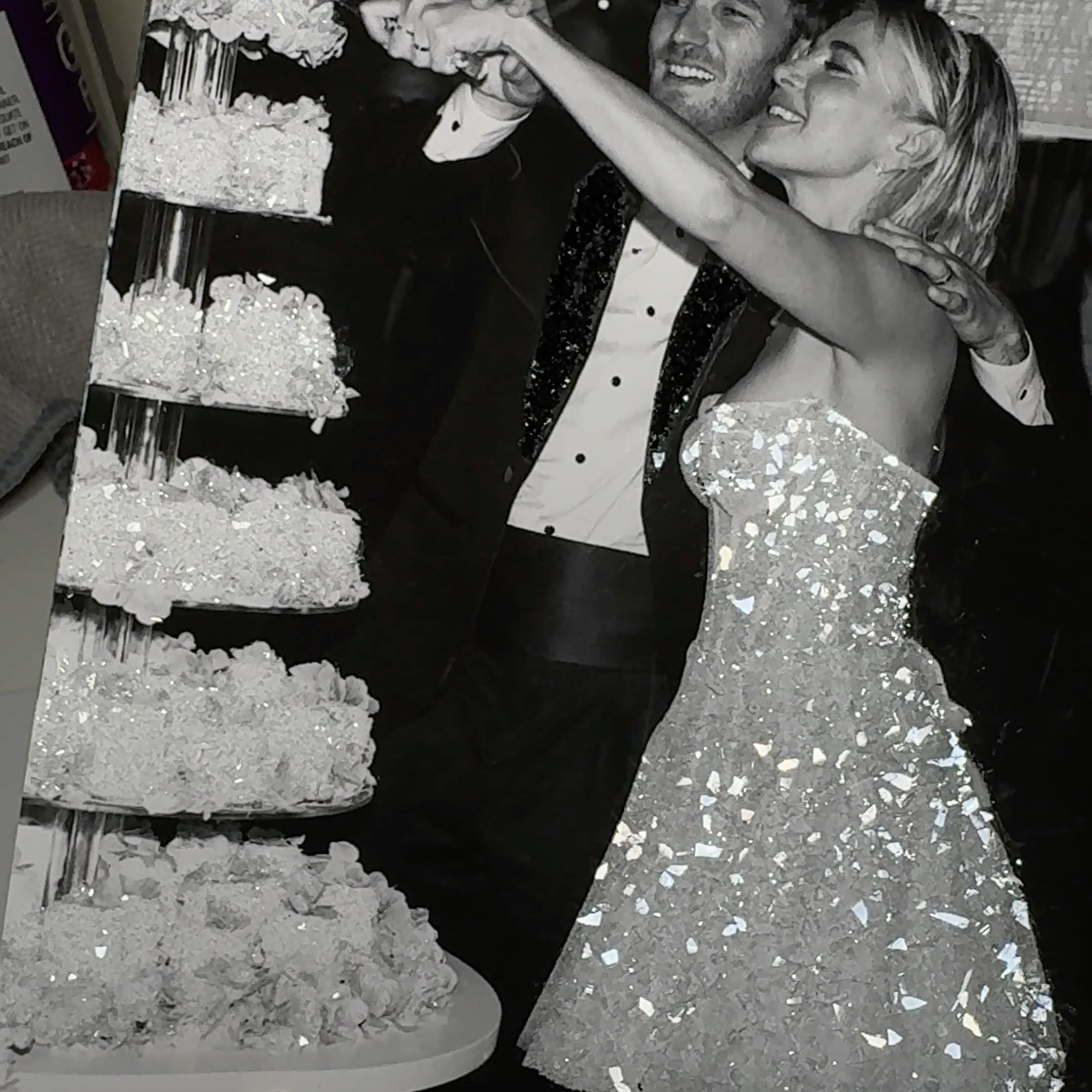 Black & White Sparkly Glitter Photo Art Print