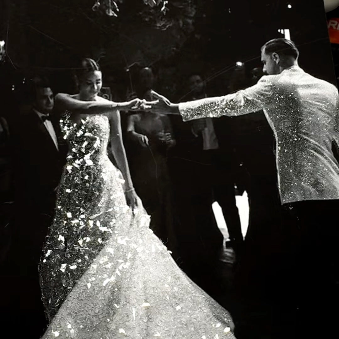 Elegant Sparkly Glitter Wedding or Engagement Photo Art Print