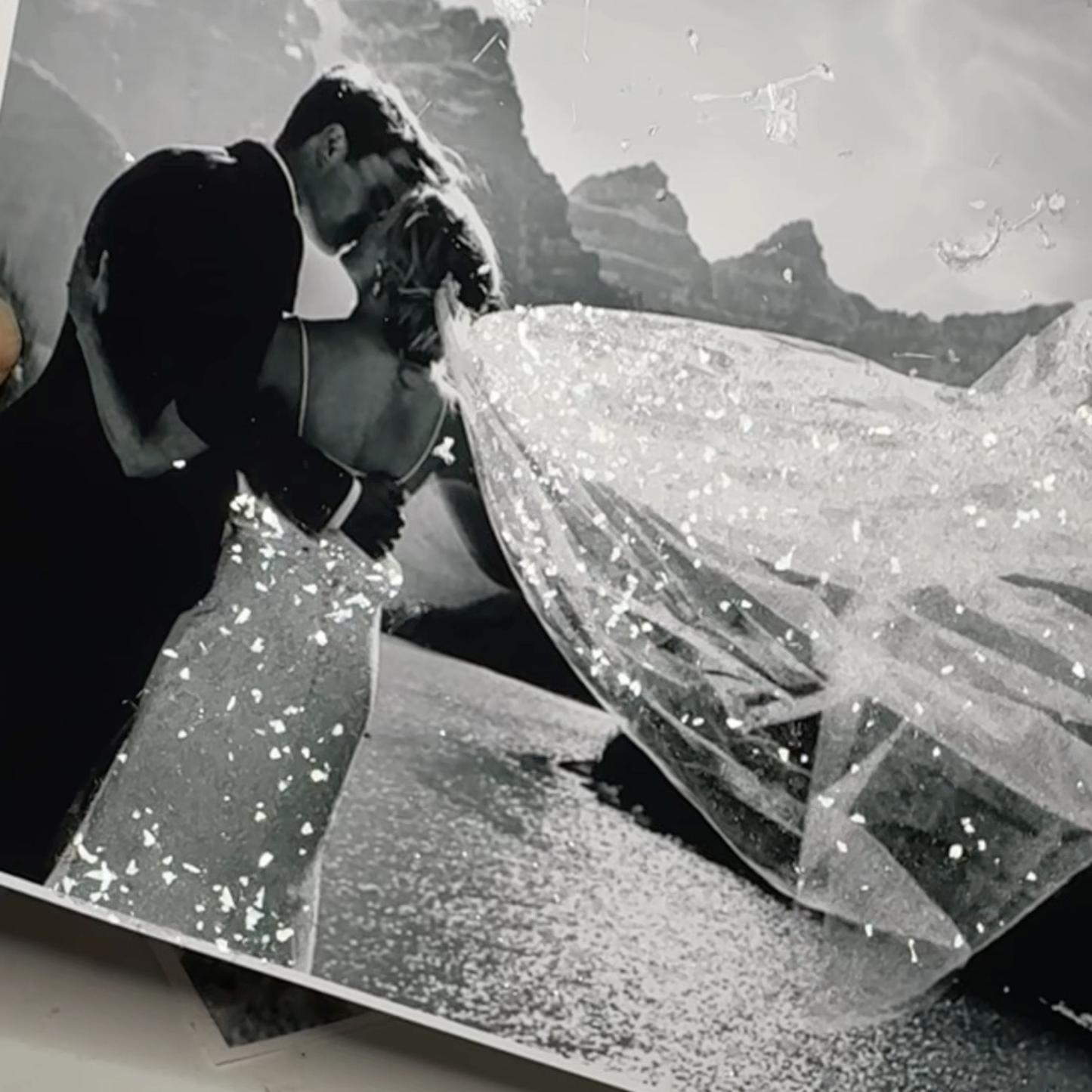 Elegant Sparkly Magical Glitter Wedding or Engagement Photo Art Print