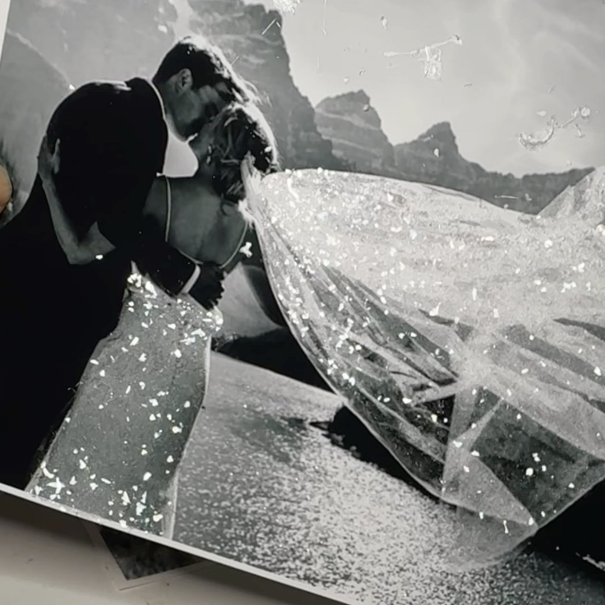 Elegant Sparkly Magical Glitter Wedding or Engagement Photo Art Print
