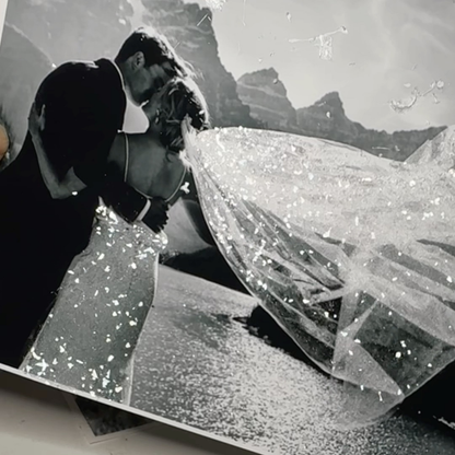 Elegant Sparkly Magical Glitter Wedding or Engagement Photo Art Print