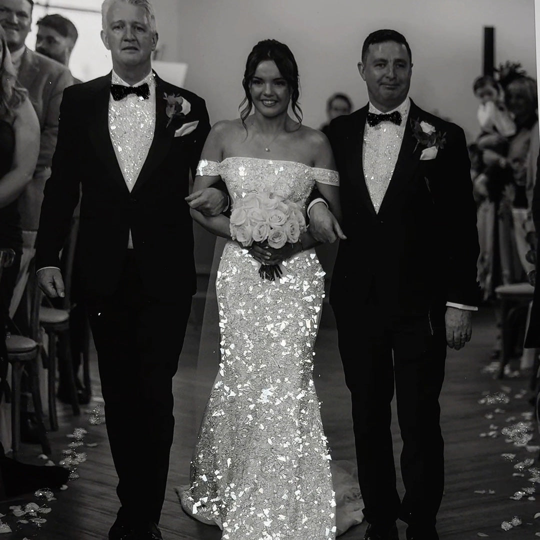Black & White Sparkly Glitter Photo Art Print
