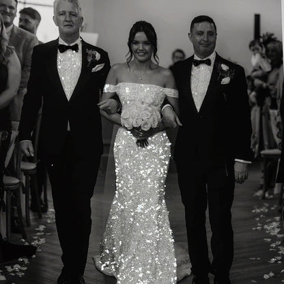 Elegant Sparkly Glitter Wedding or Engagement Photo Art Print