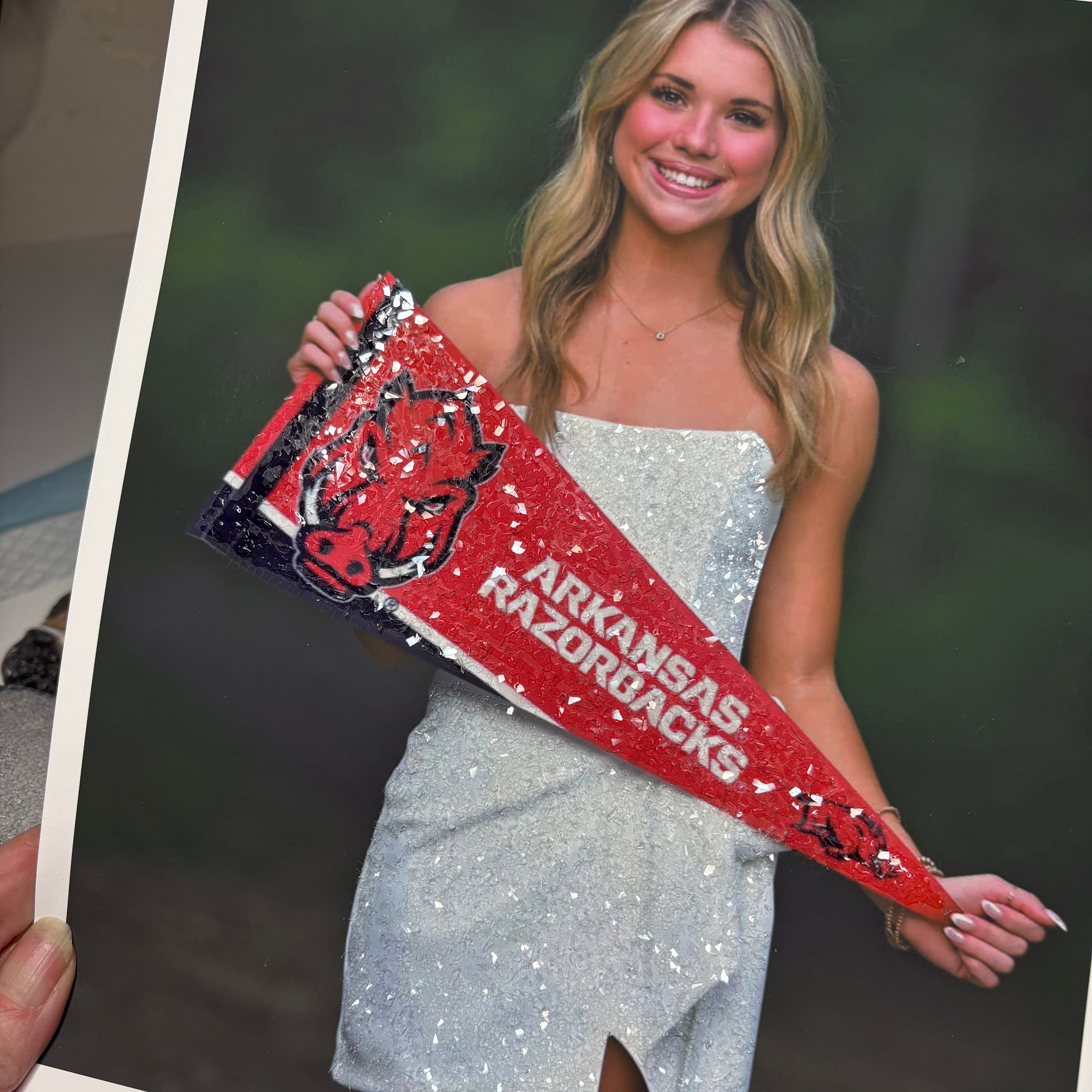 Full Color Glitter Photo - Graduation Pennant