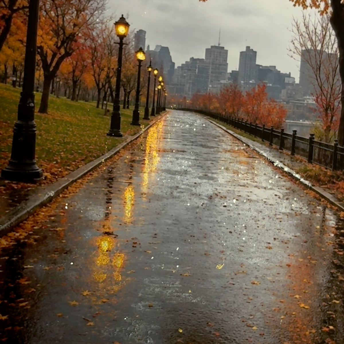 Limited Release | Rainy Autumn Morning Glitter Print
