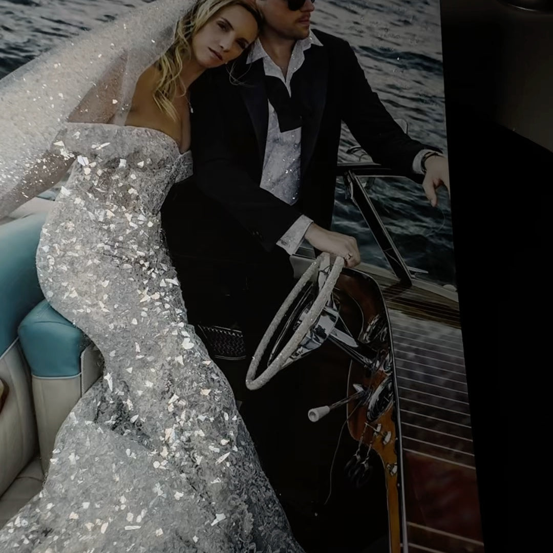 Full Color Glitter Photo - Wedding Gown