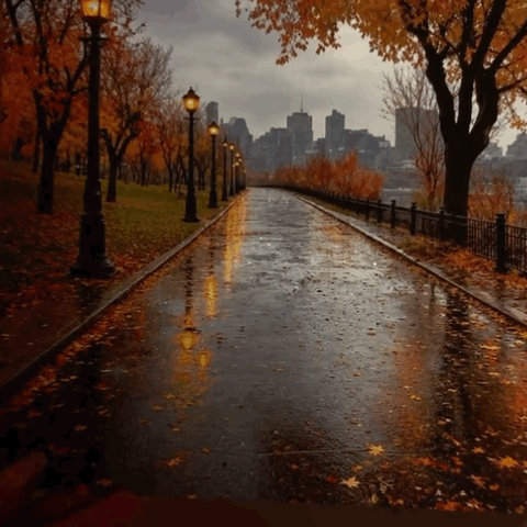 Limited Release | Rainy Autumn Morning Glitter Print