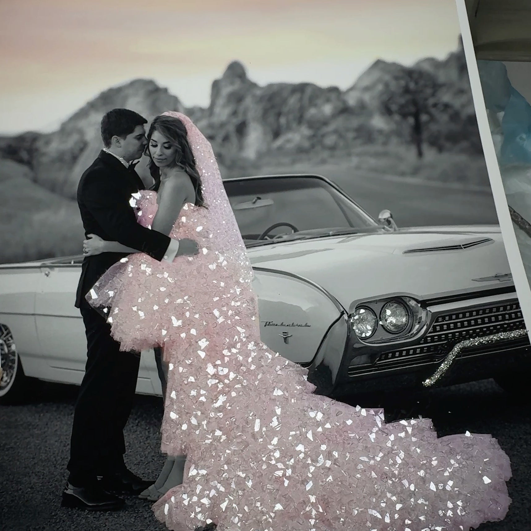 Elegant Sparkly Magical Glitter Wedding or Engagement Photo Art Print