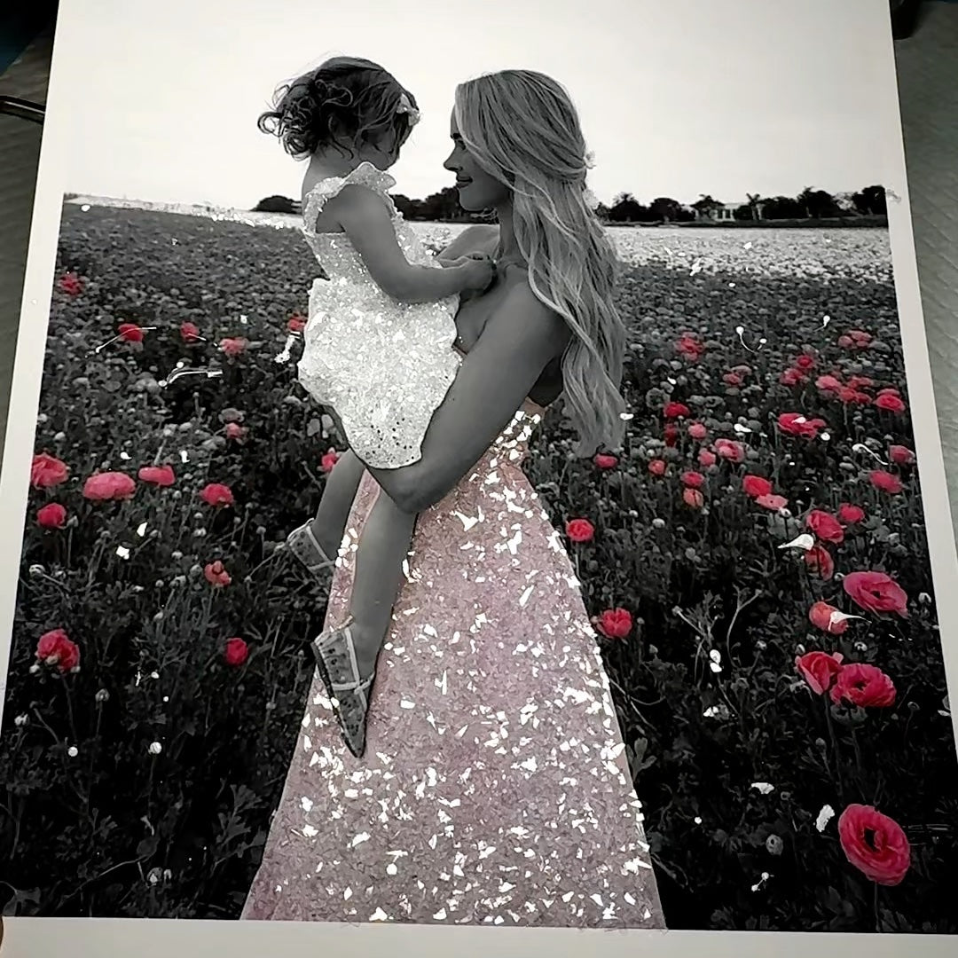 ColorPop and B/W Sparkly Glitter Photo Art Print