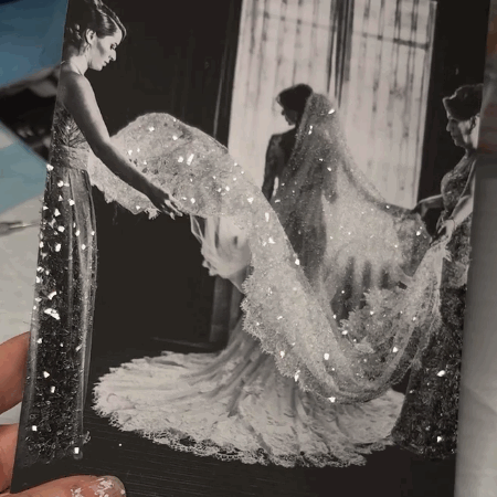Elegant Black & White Sparkly Glitter Photo Art Print