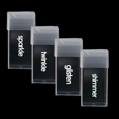 Set of 4 Square Plastic Shaker Jars | CrystalPrints Exclusive | COMING SOON