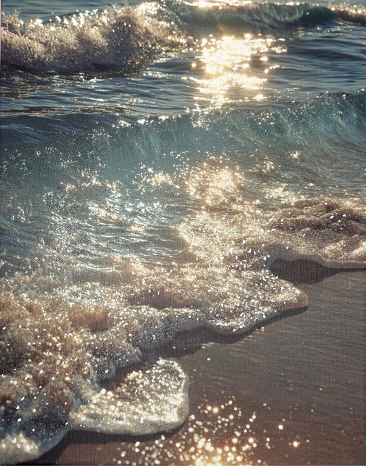 Sparkling Sea Glitter Canvas Art Print