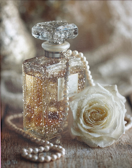 Chanel Perfume Glitter Canvas Art Print