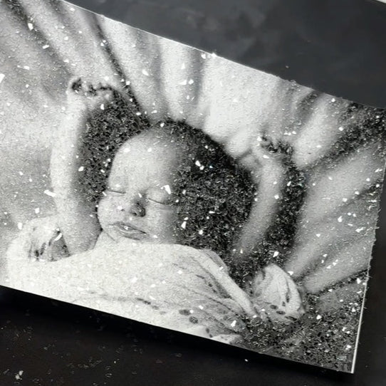 Elegant Black & White Sparkly Glitter Photo Art Print - DazzlePrint
