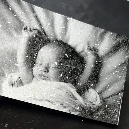 Elegant Black & White Sparkly Glitter Photo Art Print - DazzlePrint